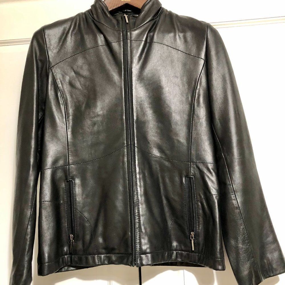 Kenneth Cole Reaction - Black Leather Jacket‎ - Picture 2 of 12